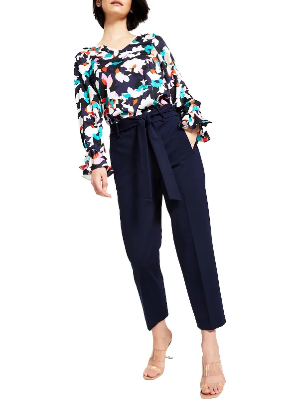 Get Ready to Save!Womens Belted Viscose Carpi Pants