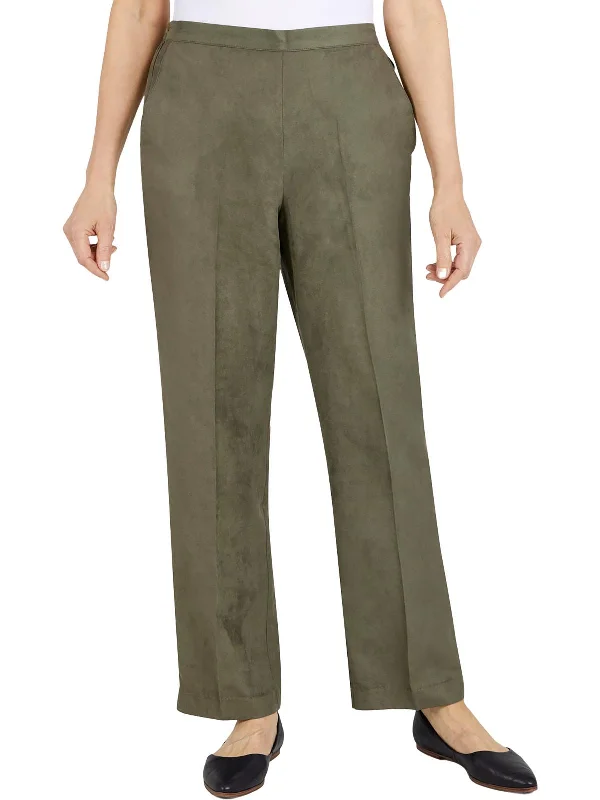 Hottest Discounts of the Year!Womens Faux Suede Straight Leg Pants