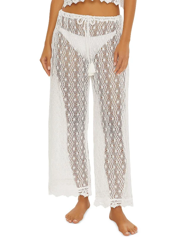 Limited Deals, Unlimited Savings!Womens High Rise Crochet Wide Leg Pants