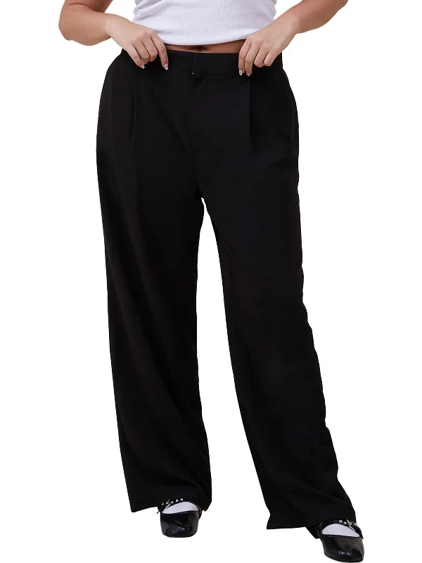 Shop the Hottest Deals!Womens High Rise Pleated Wide Leg Pants