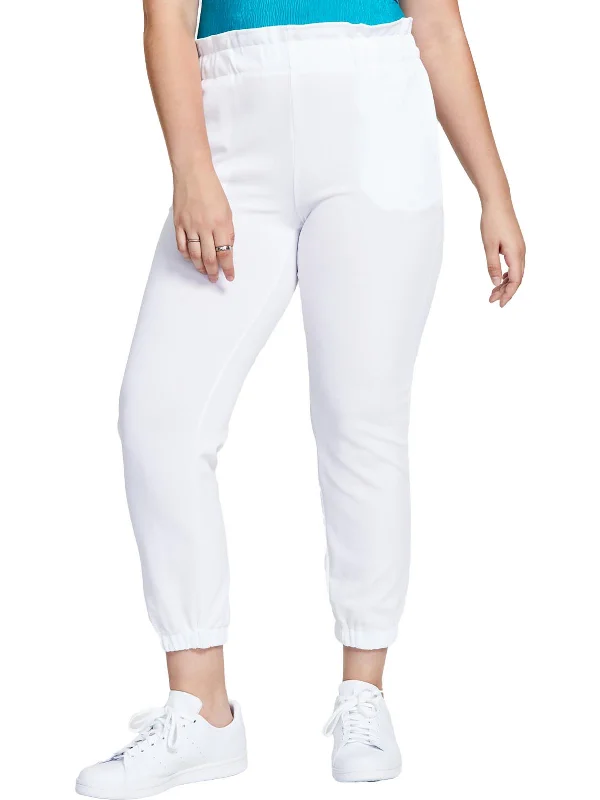 Score Big Savings Today!Womens Paperbag Waist Textured Jogger Pants